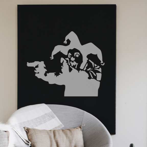 Banksy Insane Clown Stencil | Stencilmonkey – Stencil Monkey