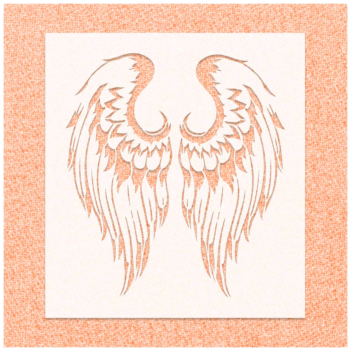 Angel Wings Detailed Stencil Stencilmonkey Stencil Monkey