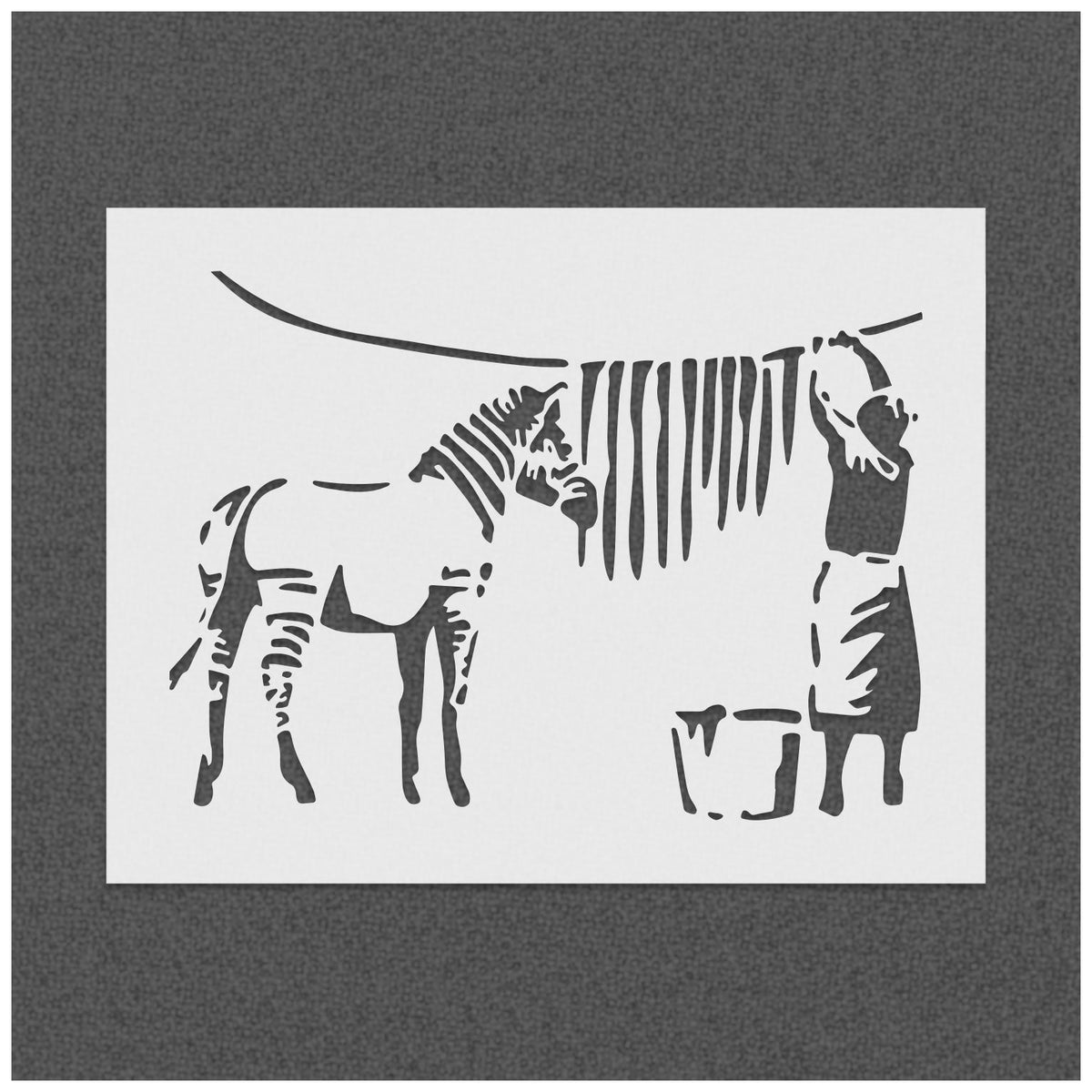Banksy Washing Zebra Stripes Stencil | Stencilmonkey – Stencil Monkey