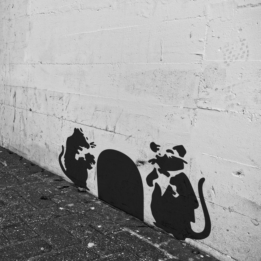 Banksy Doorman Rats Stencil