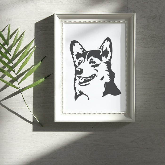 Corgi Dog Stencil