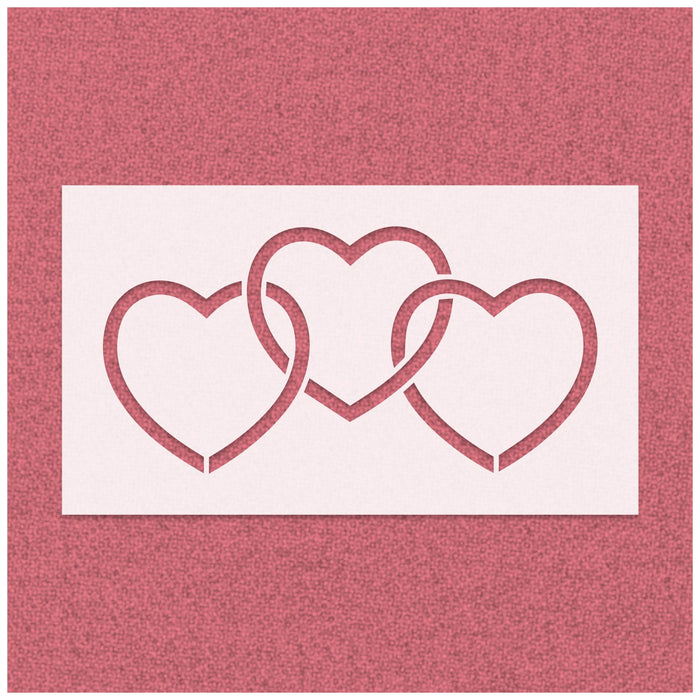3 Interlocked Hearts Stencil
