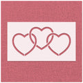 3 Interlocked Hearts Stencil