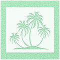 4 Plam Trees on Island Stencil