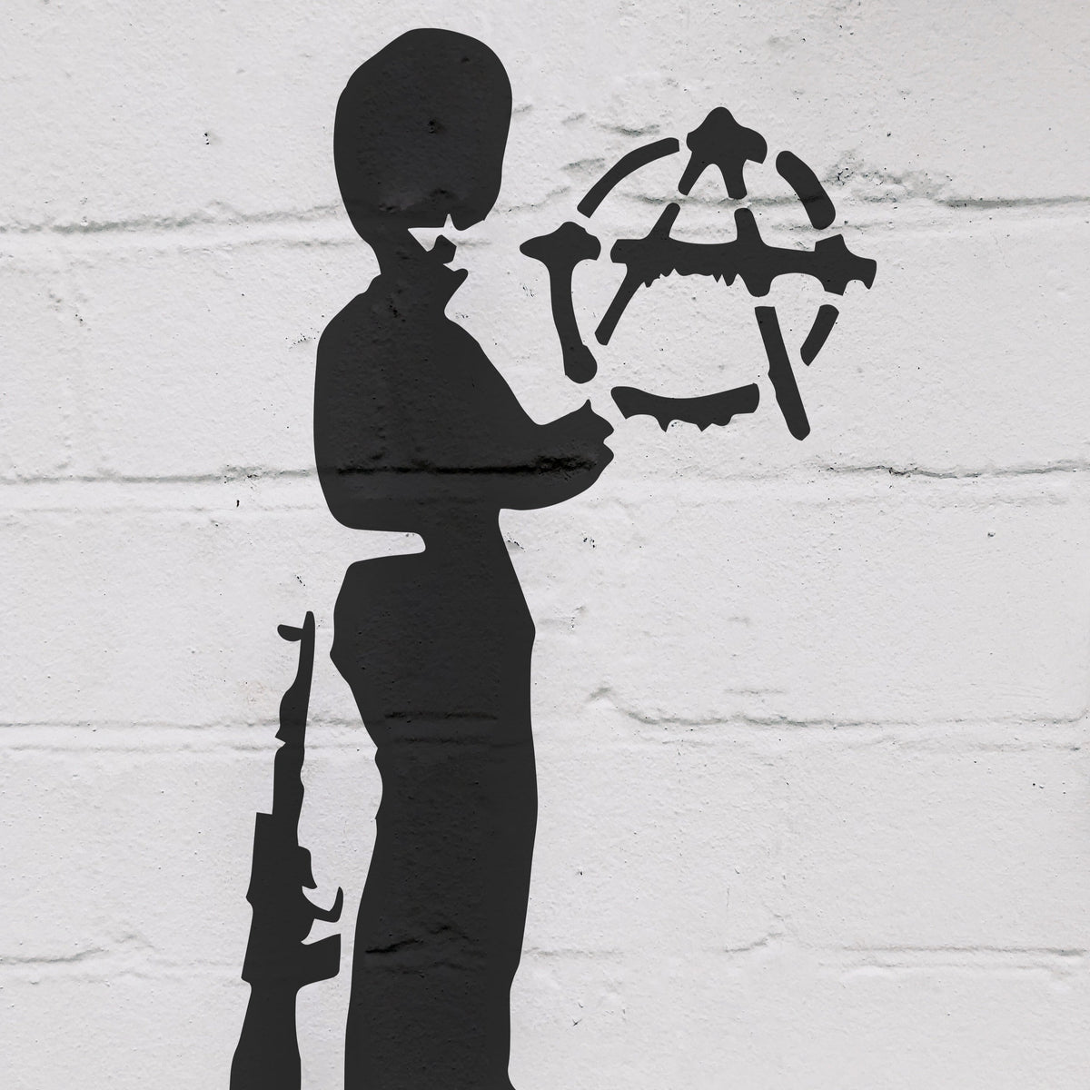 Banksy Red Guard Anarchy Stencil Stencilmonkey Stencil Monkey