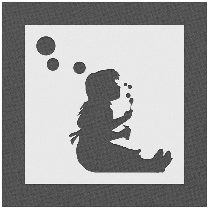 Banksy Girl Blowing Bubbles Stencil