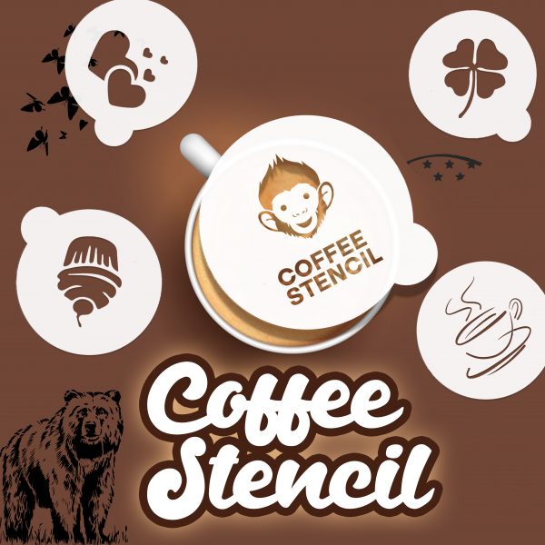 Playful Custom Coffee Stencils : coffee stencil