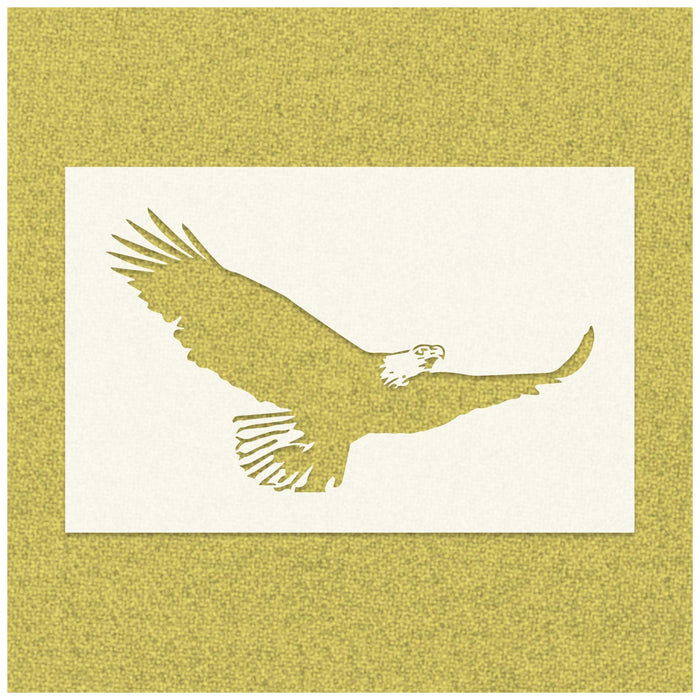 Flying American Bald Eagle Stencil