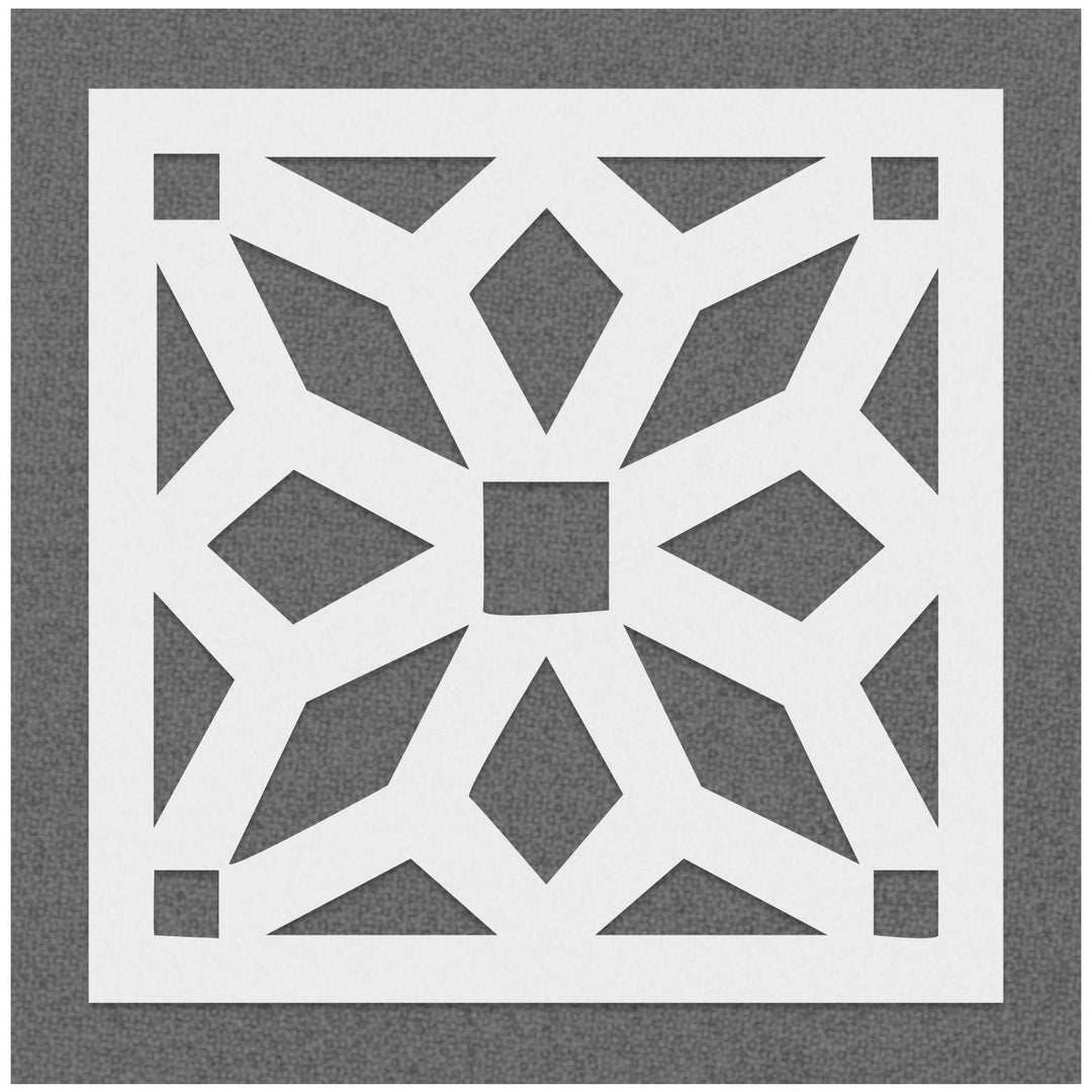 Geometrical Pattern Diamond Shape Stencil