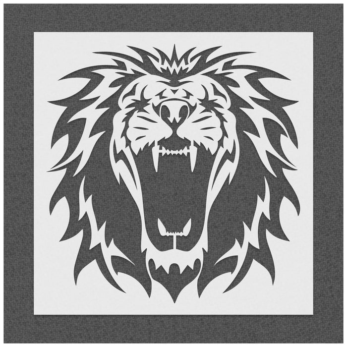 Lion Roaring Grande Stencil