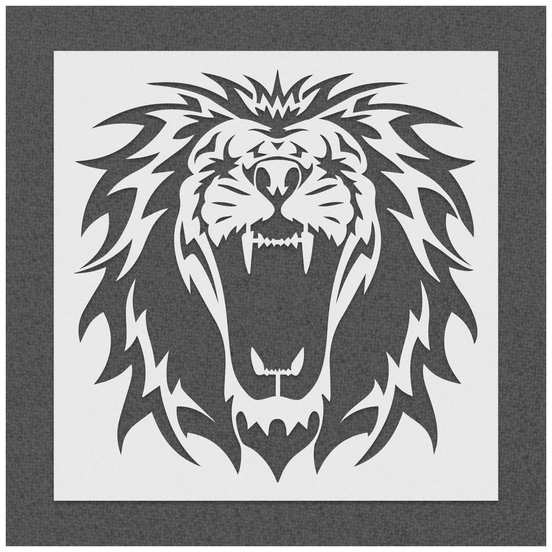 Lion Roaring Grande Stencil