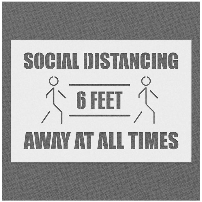 Social Distancing 6 feet away at all the times Stencil