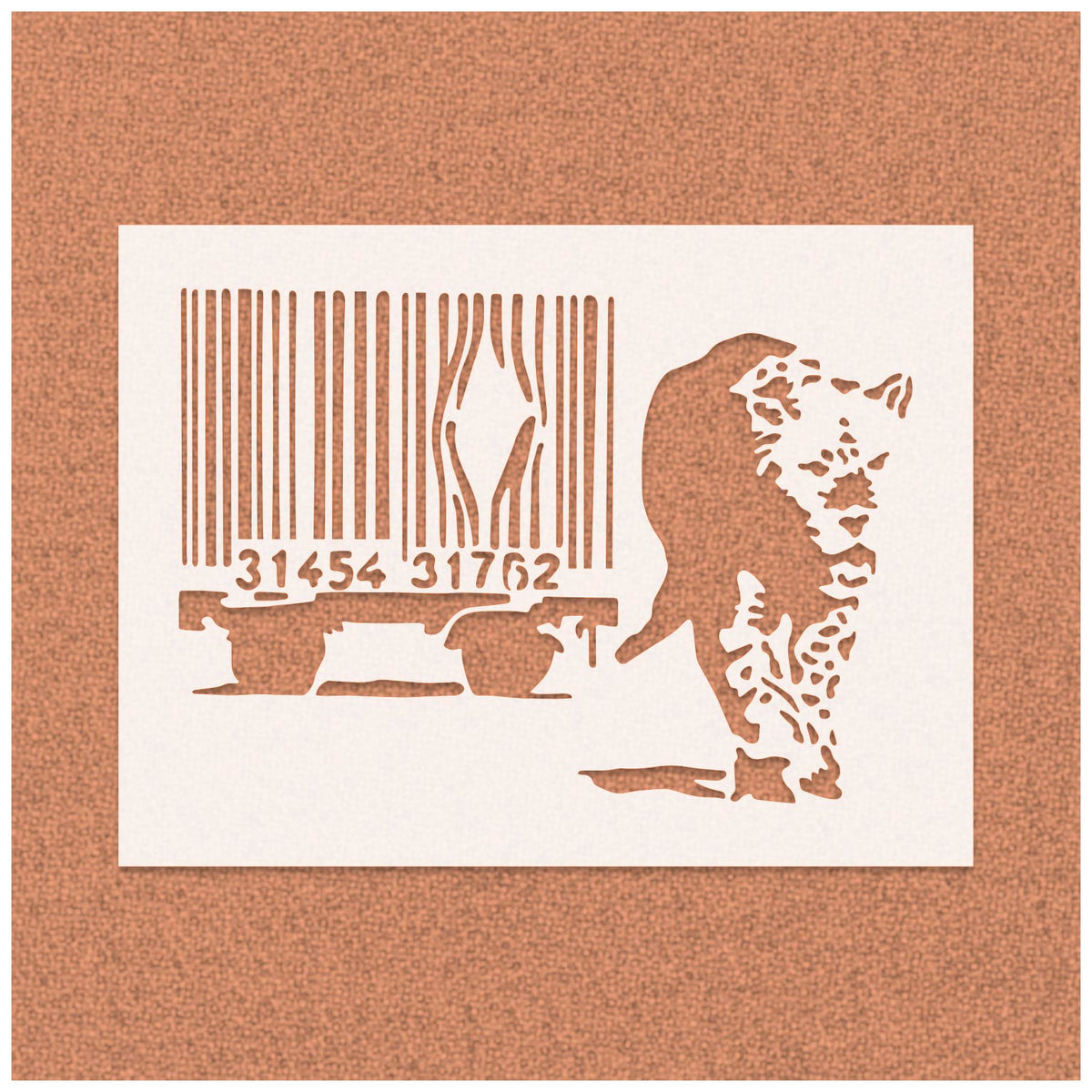 Banksy Barcode Leopard Stencil for Street Art | Stencilmonkey – Stencil ...