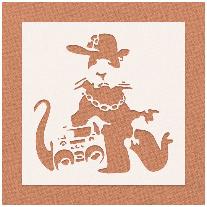 Banksy Music Rat Stencil