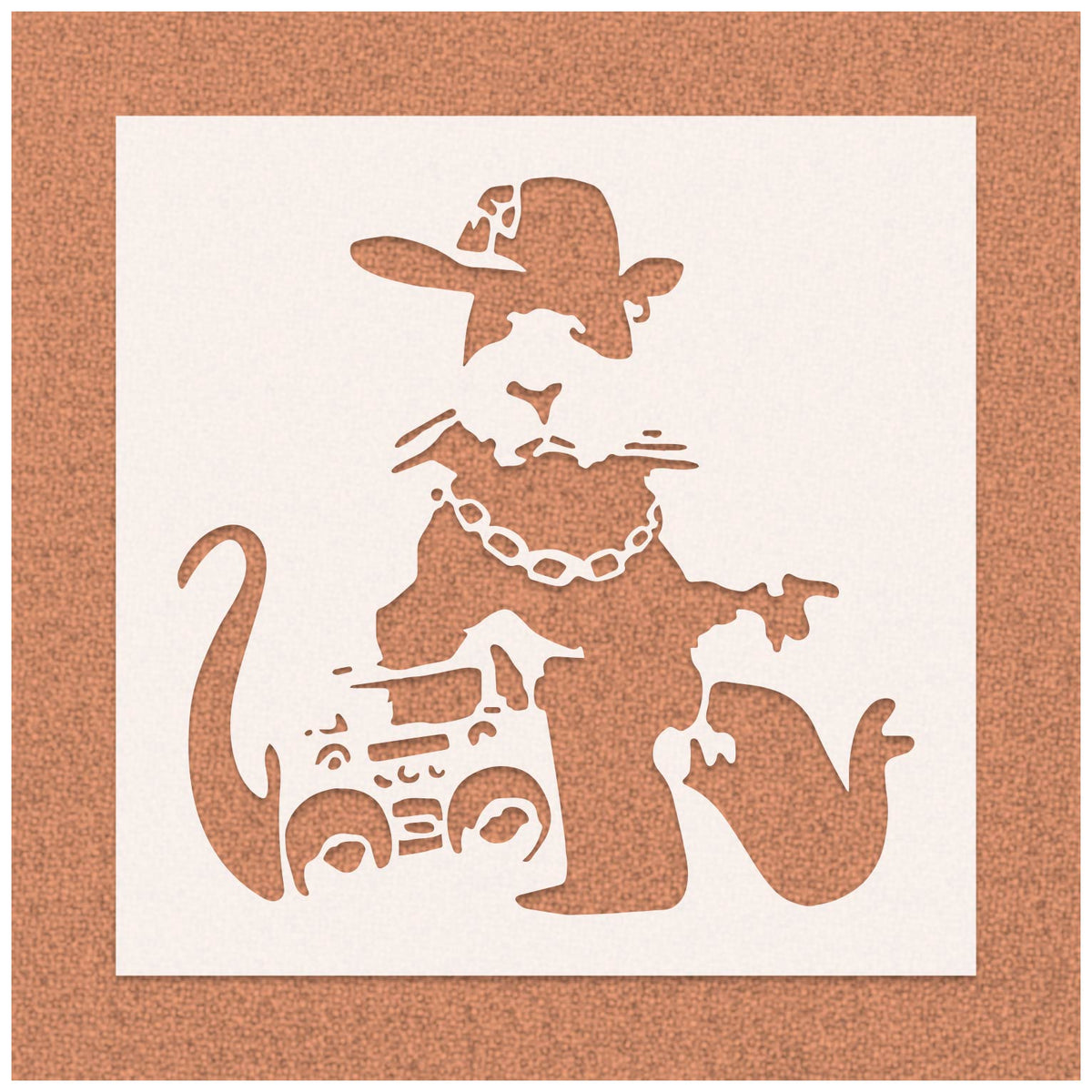 Banksy Music Rat Stencil