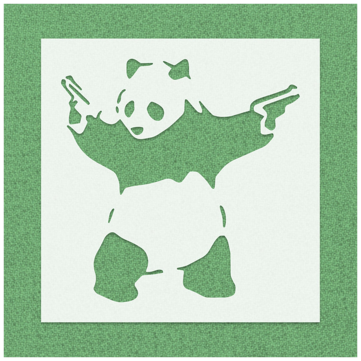Banksy Panda with Short Gun Stencil
