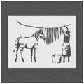 Banksy Washing Zebra Stripes Stencil