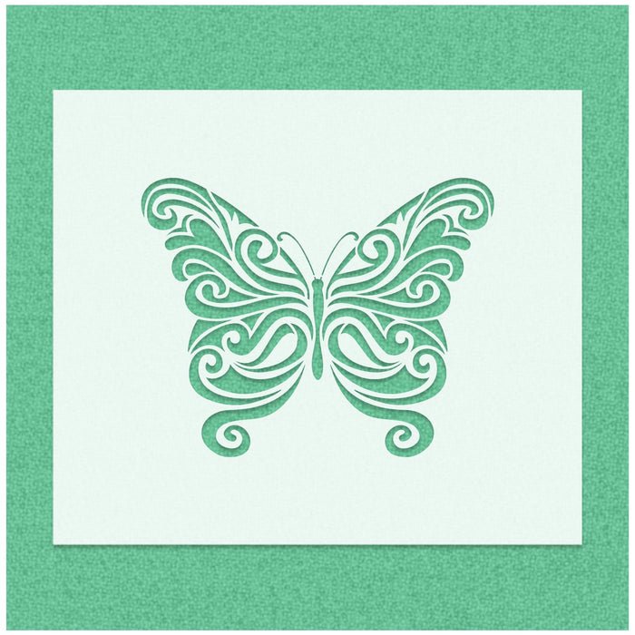 Floral Butterfly Stencil