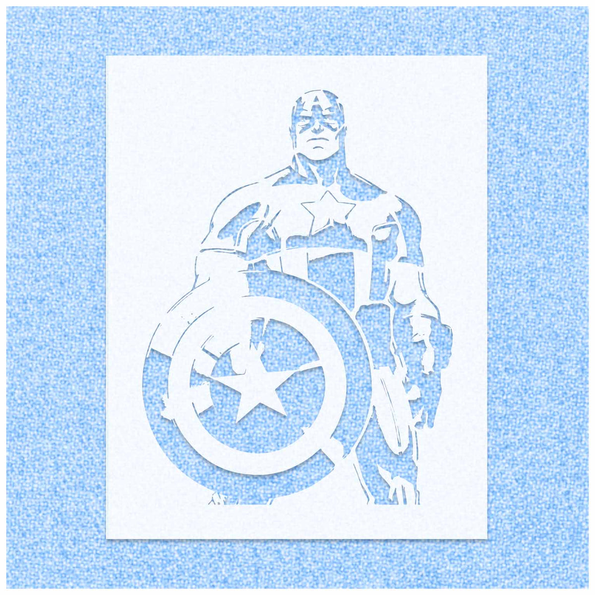 Captain America Standing with Shield Stencil