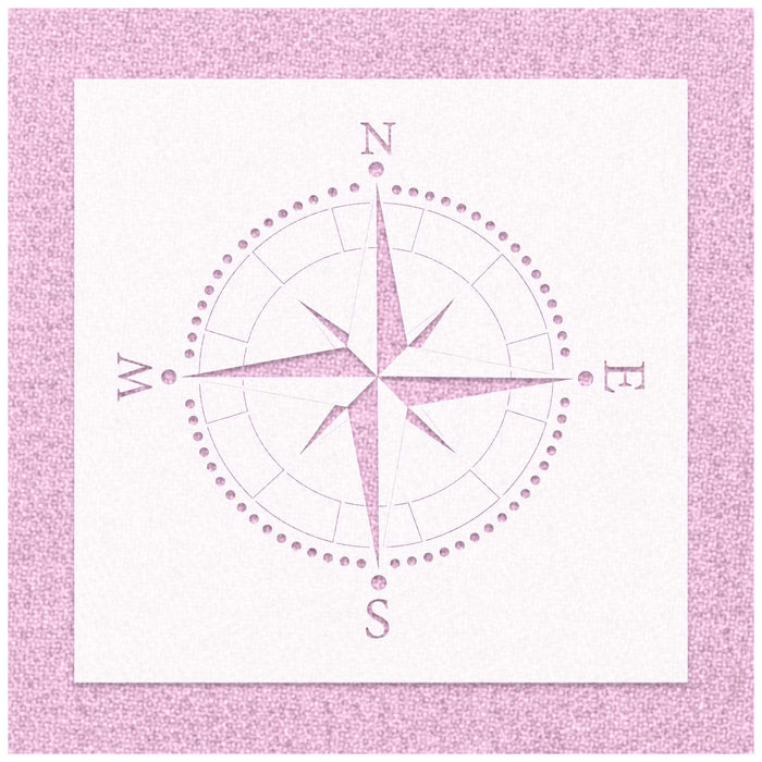 Compass Rose Navigation Icon Stencil