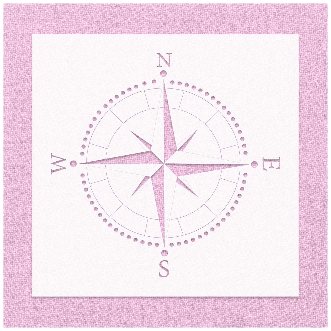 Compass Rose Navigation Icon Stencil
