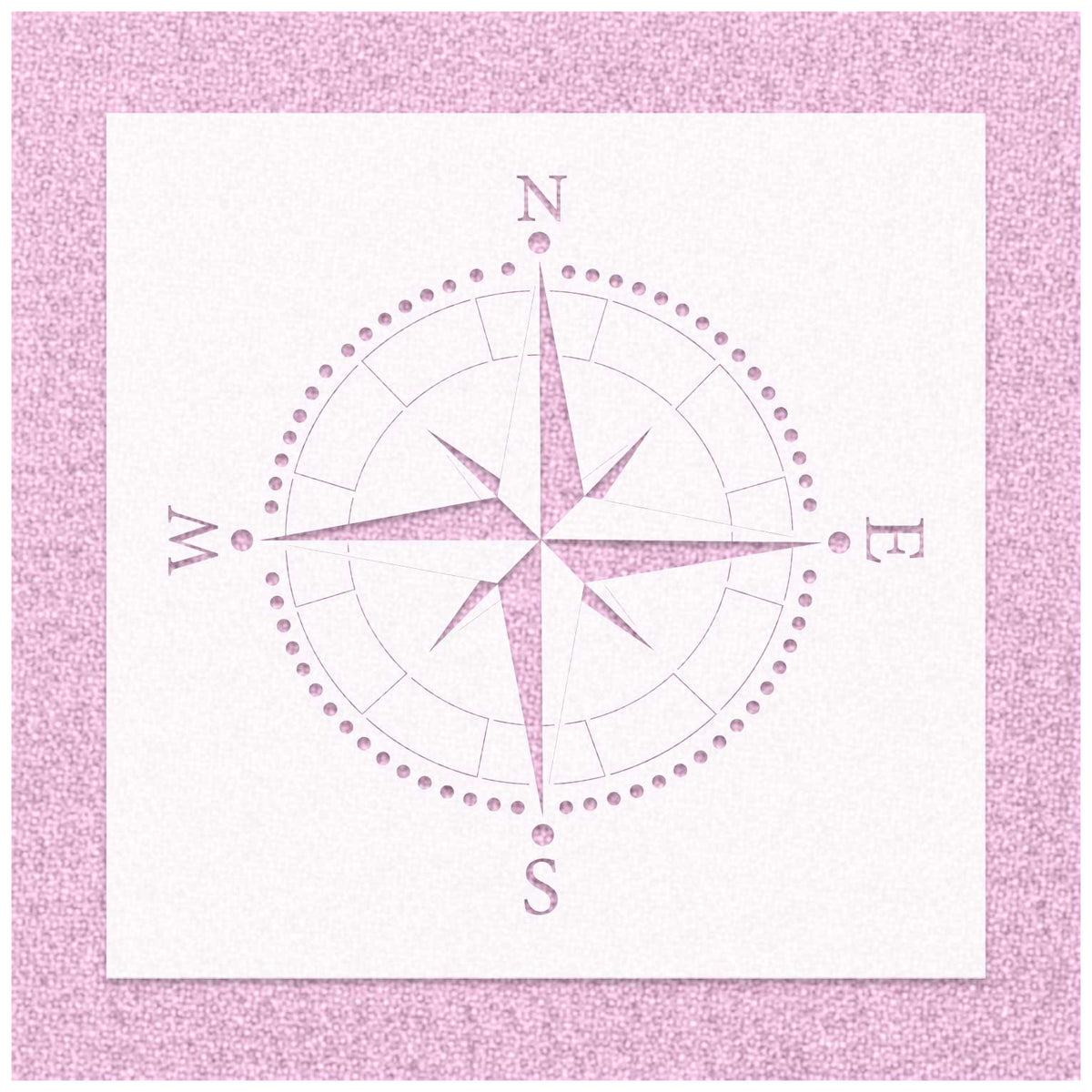 Compass Rose Navigation Icon Stencil