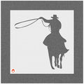 Cowboy Riding Horse and Lasso Stencil