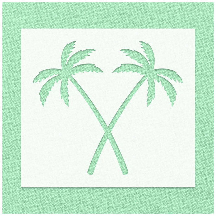 Crossed Palm Trees Stencil