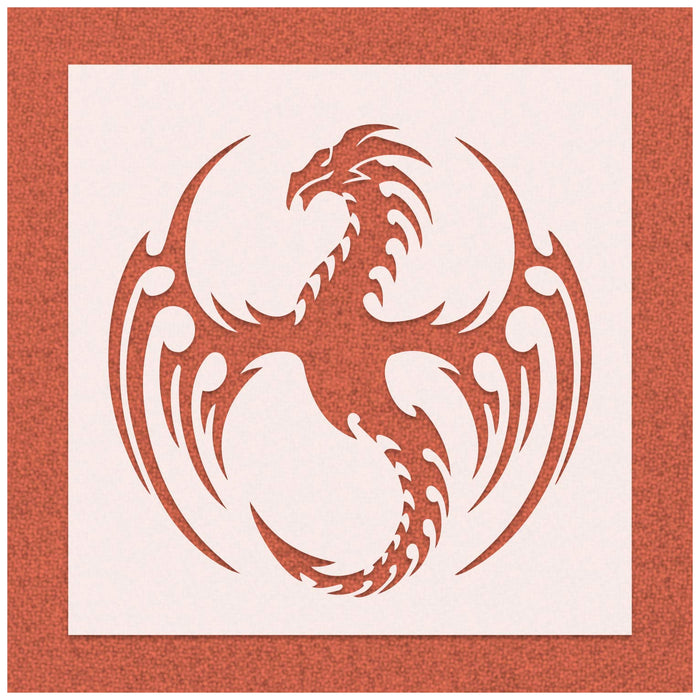 Dragon Spreading Wings Stencil