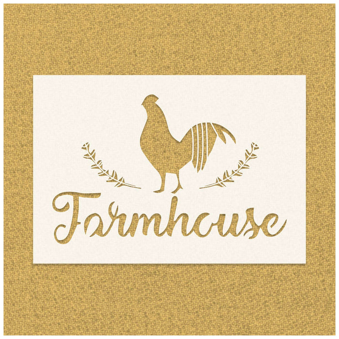 Farmhouse Hen wih Wreath Stencil