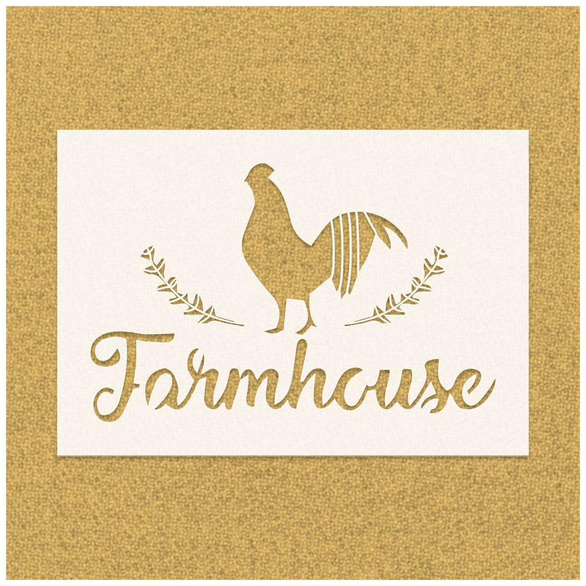 Farmhouse Hen wih Wreath Stencil