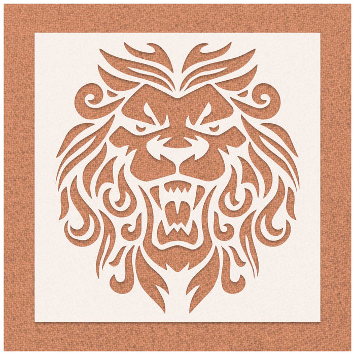 Grinning Lion Stencil