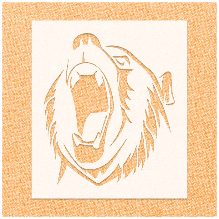 Grizzly Bear Outlined Stencil