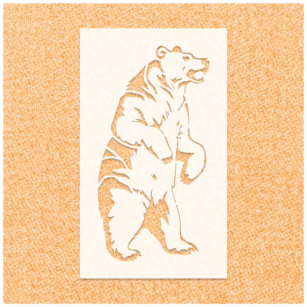 Grizzly Bear Standing Stencil | Stencilmonkey – Stencil Monkey