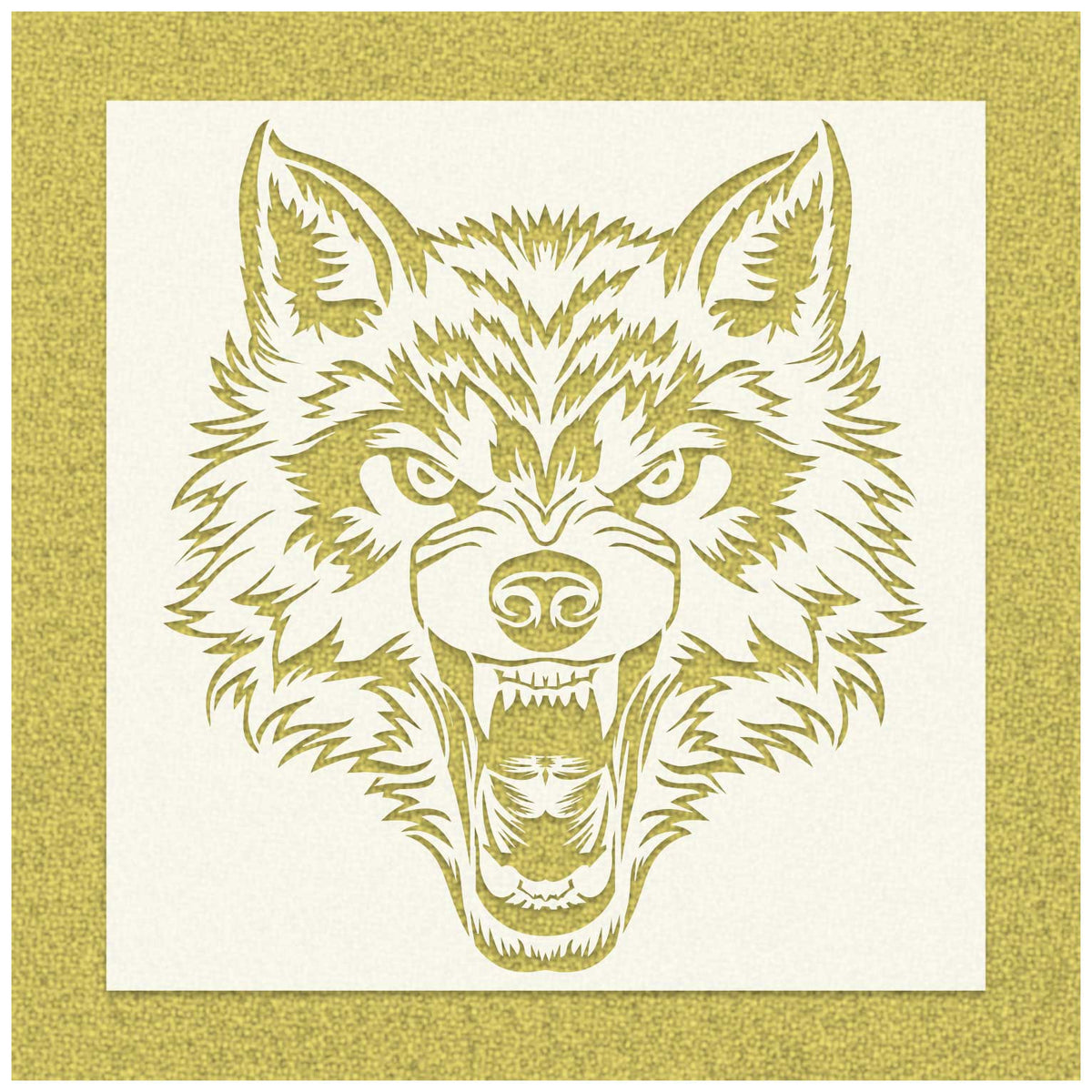 Growling Wolf Stencil