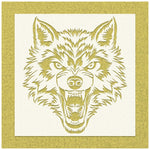 Growling Wolf Stencil