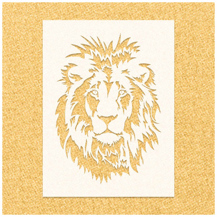 Hairy Lion Face Stencil