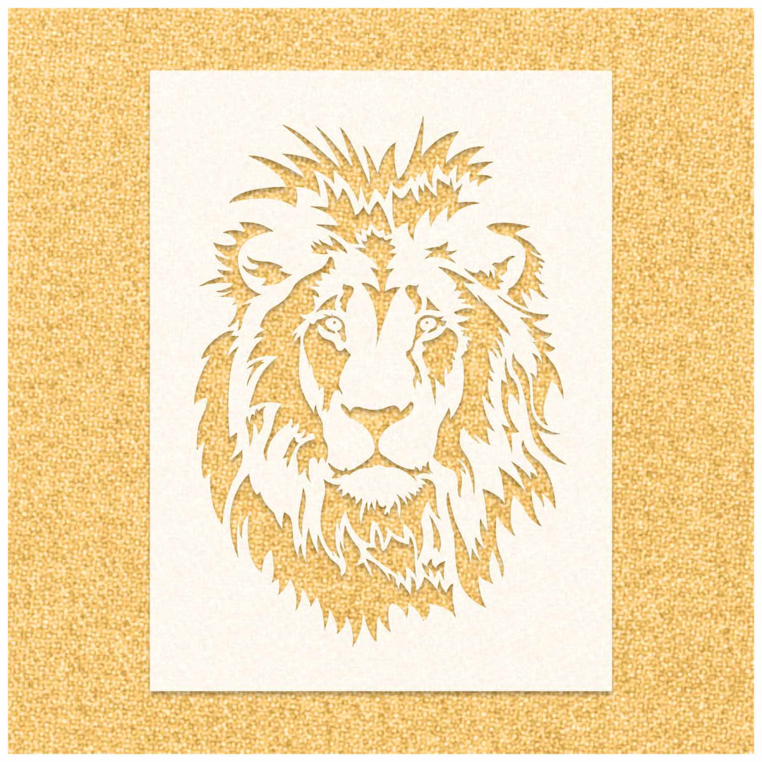 Hairy Lion Face Stencil