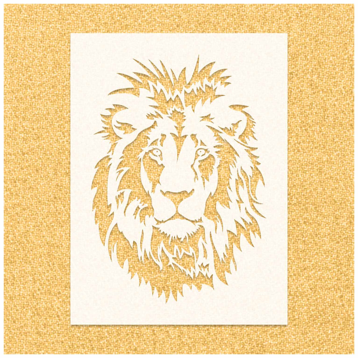 Hairy Lion Face Stencil