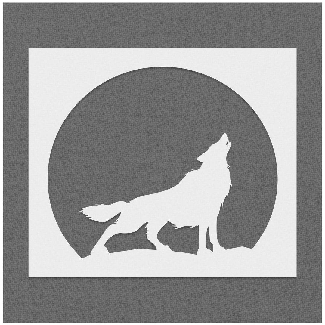 howling wolf silhouette moon