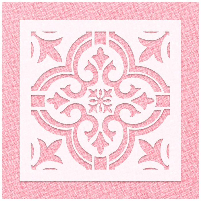 Mandala Floor Tile Pattern Stencil