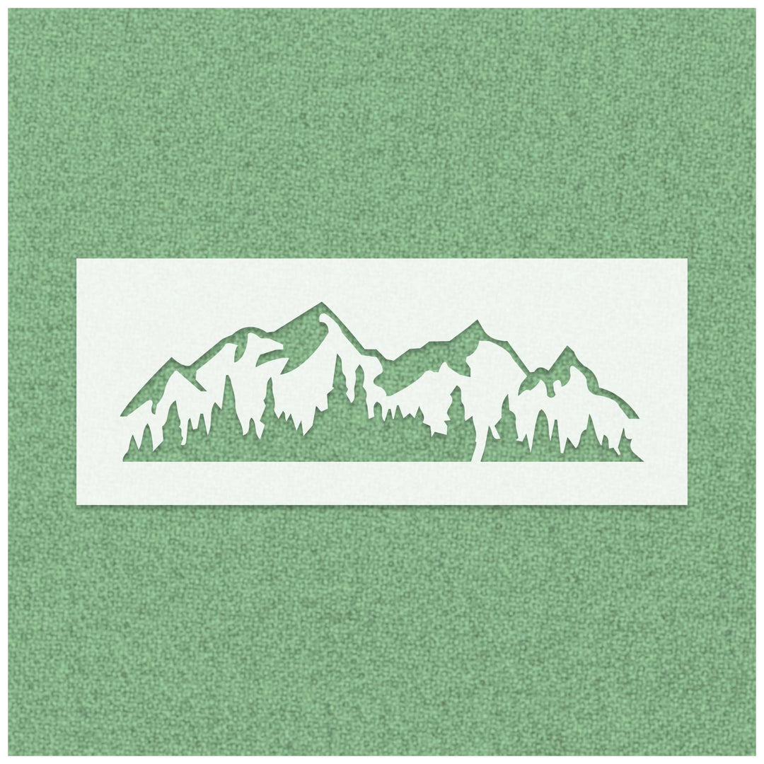 Montain and Tree Stencil