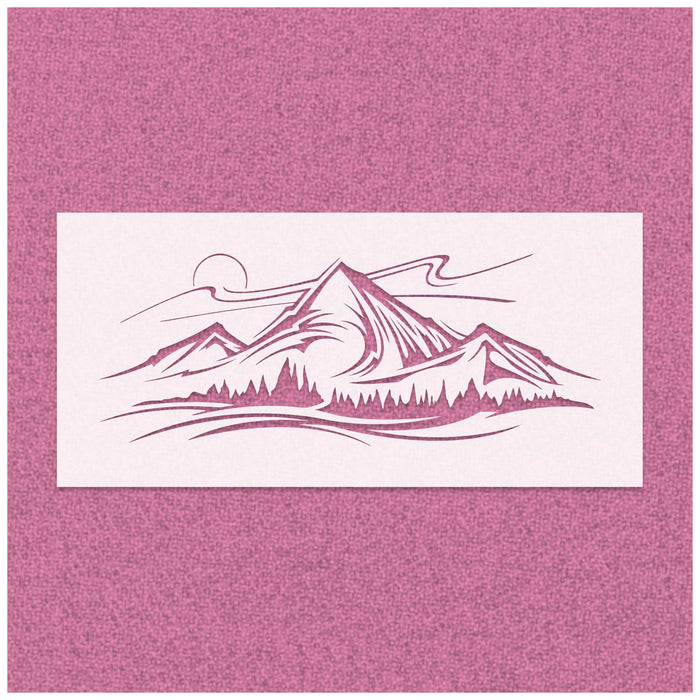 Mountain Range Stencil