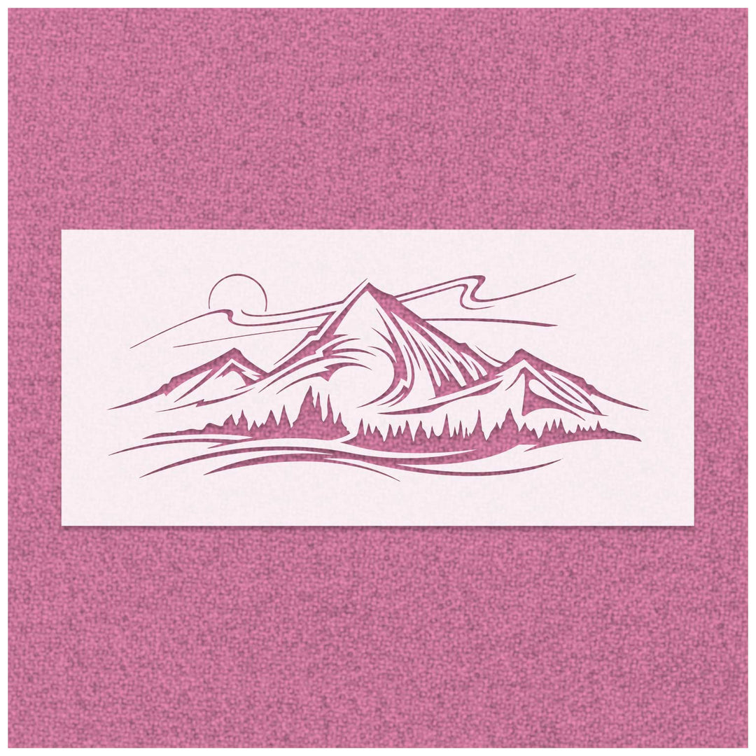 Mountain Range Stencil