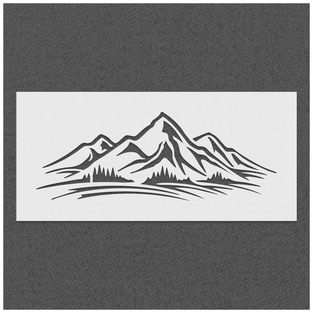Mountain Shape Outline Stencil