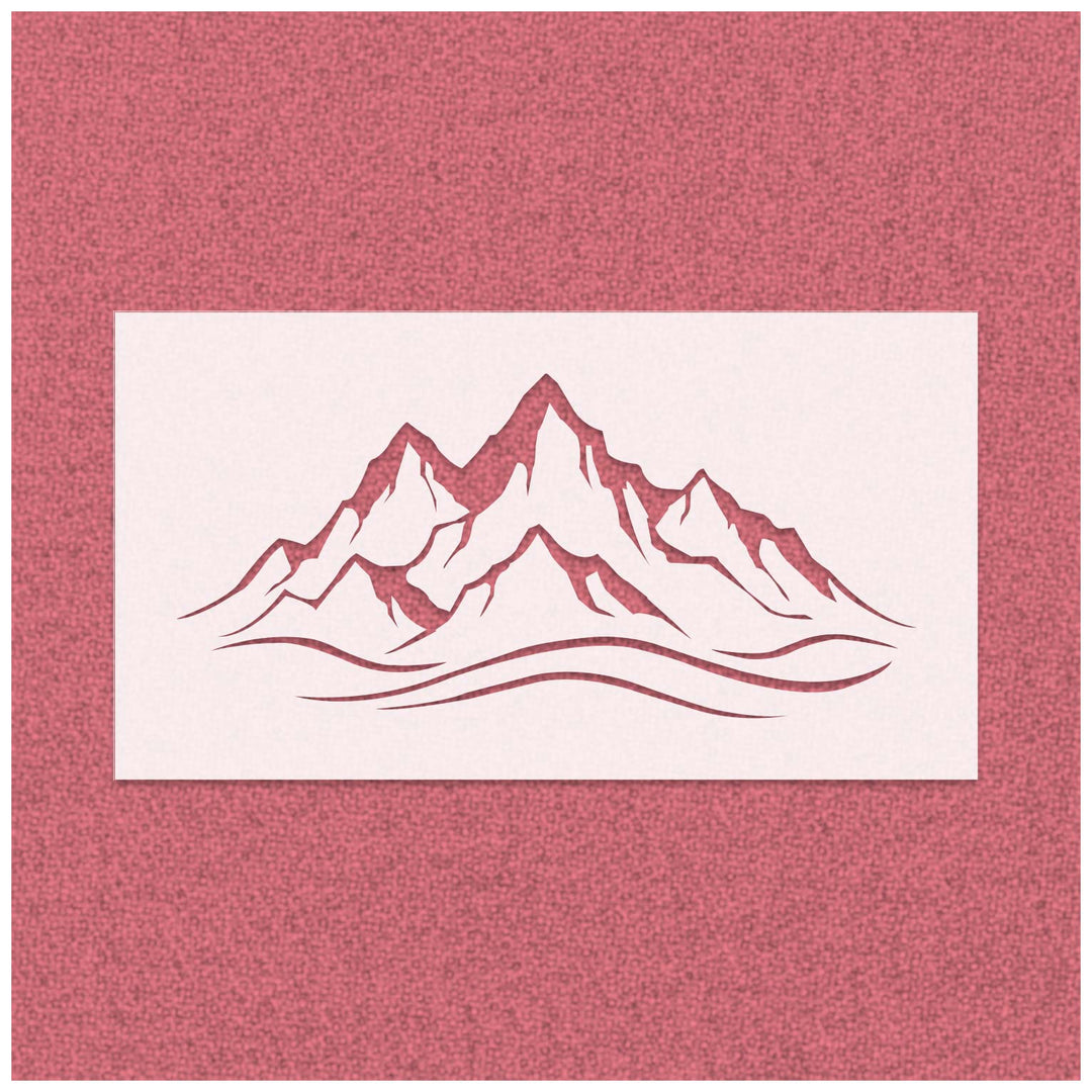 Mountains with Cloud Stencil