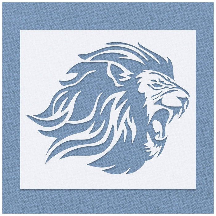 Roaring Lion Face Stencil