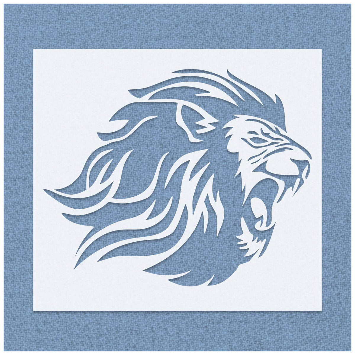 Roaring Lion Face Stencil