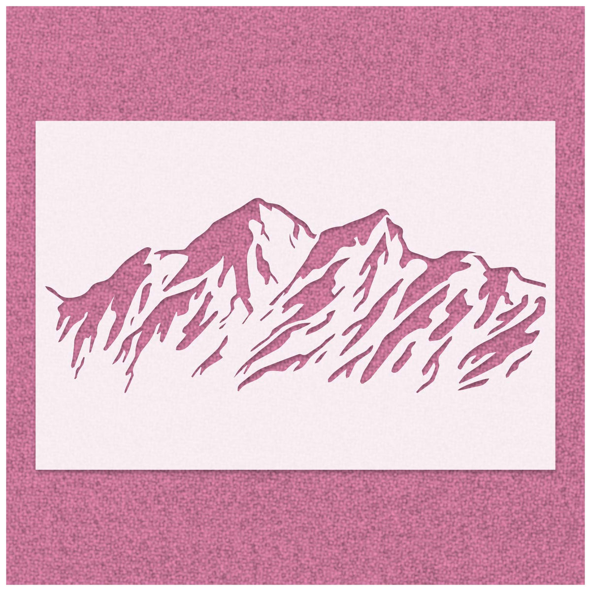 Simple Snowy Mountain Range Detailed Stencil