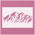 Simple Snowy Mountain Range Detailed Stencil
